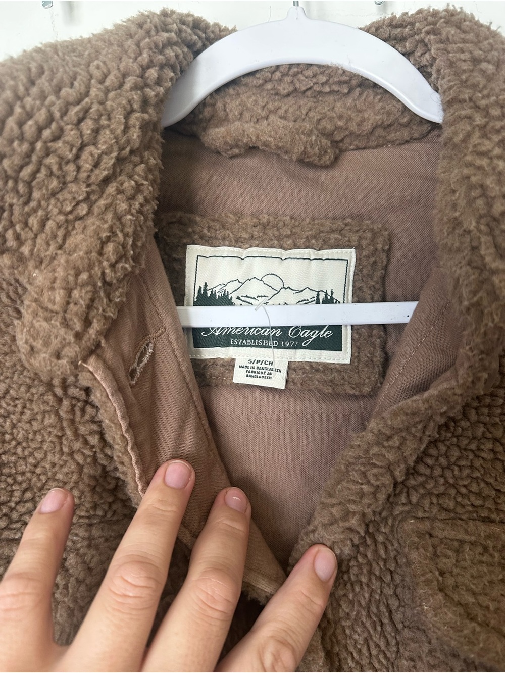 American Eagle Teddy Bear Oversized Sherpa Fleece Jacket Small - Picture 2 of 5